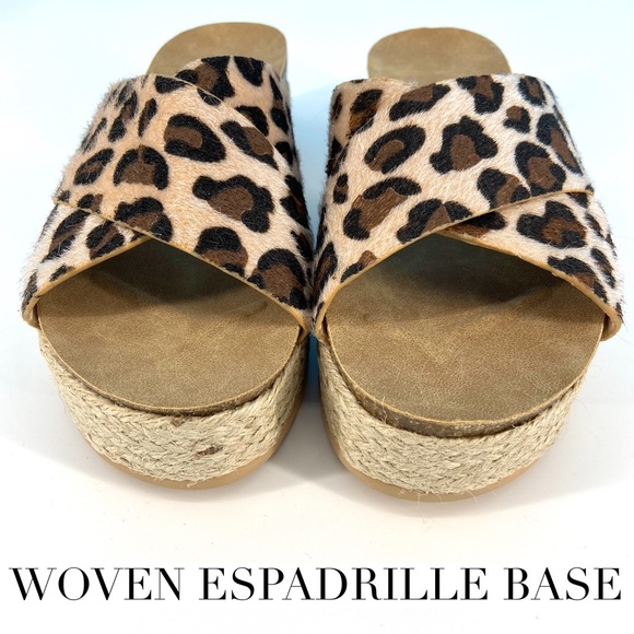 NEW Leopard Espadrille Platform Wedges - Picture 3 of 10